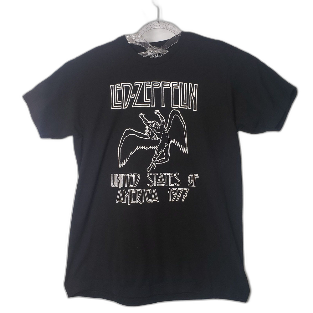 LED ZEPPELIN United States of America 1977 Black T Shirt Mens Size Large